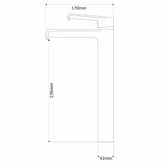 Axel magasított fürdőszobai mosdó csaptelep gun grey