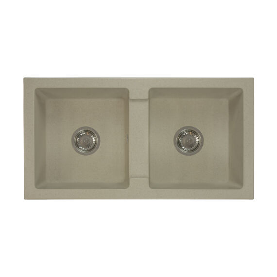 Borys kétmedencés gránit mosogató szifonnal bézs