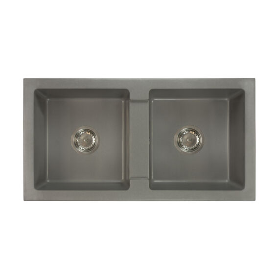 Borys kétmedencés gránit mosogató szifonnal szürke