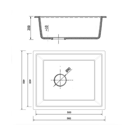 FELIX 50 egymedencés gránit mosogató méretek