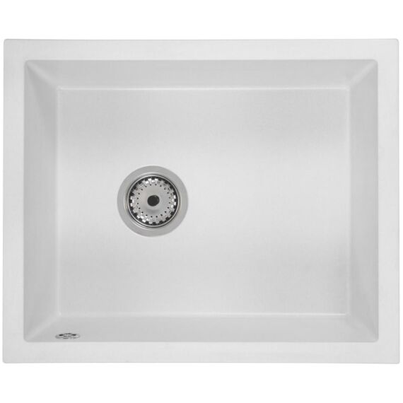 FELEIX 50 egymedencés gránit mosogató automata dugóemelő, szifonnal, fehér