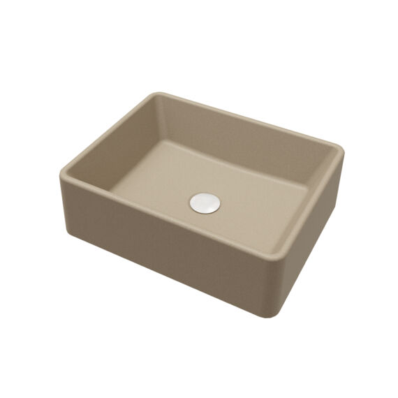 KLARA pultra építhető gránit mosdókagyló bézs színben