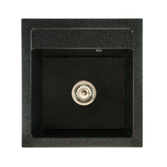 Big Don egymedencés gránit mosogató szifonnal fekete-szemcsés
