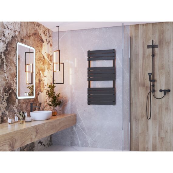 Design classic törölközőszárító radiátor 60cm x 120cm, fekete