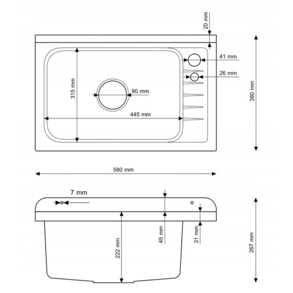 Selva fali kézmosó