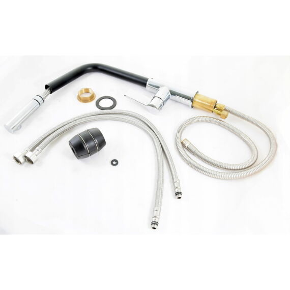 Side konyhai csaptelep fekete-króm