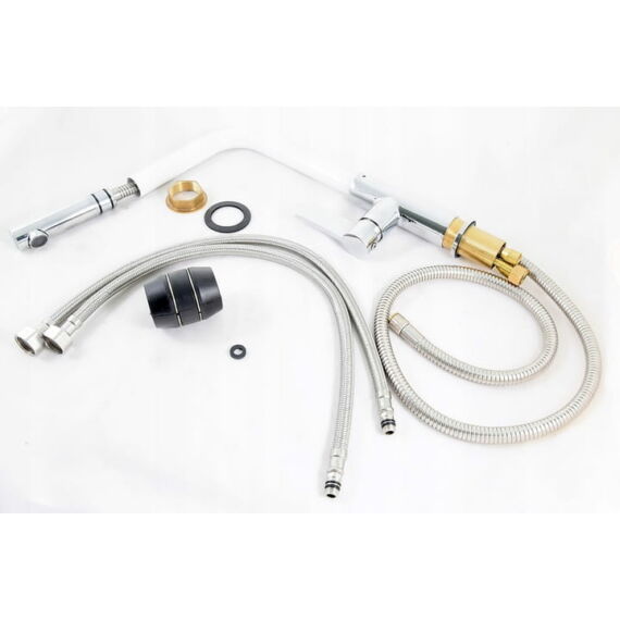 Side konyhai csaptelep fehér-króm