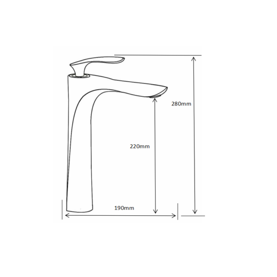 Lily magasított fürdőszobai mosdó csaptelep fekete