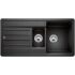 Kép 1/4 - BLANCO LEGRA 6S Silgranit másfél medencés csepegtetőtálcás gránit mosogató, szifonnal, fekete-szemcsés