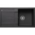 Kép 1/4 - BLANCO METRA 5S Silgranit egymedencés csepegtetőtálcás gránit mosogató, szifonnal, fekete-szemcsés
