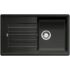 Kép 1/4 - BLANCO ZIA 5S Silgranit egymedencés csepegtetőtálcás gránit mosogató, szifonnal, fekete-szemcsés