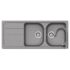 Kép 1/6 - SCHOCK Formhaus D-200 Cristalite Croma kétmedencés csepegtetőtálcás gránit mosogató, Schock Plutos konyhai csaptelep, szürke