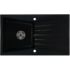 Kép 1/2 - RUBIN egymedencés gránit mosogató csepptálcával, automata dugóemelő, szifonkészlet, fekete